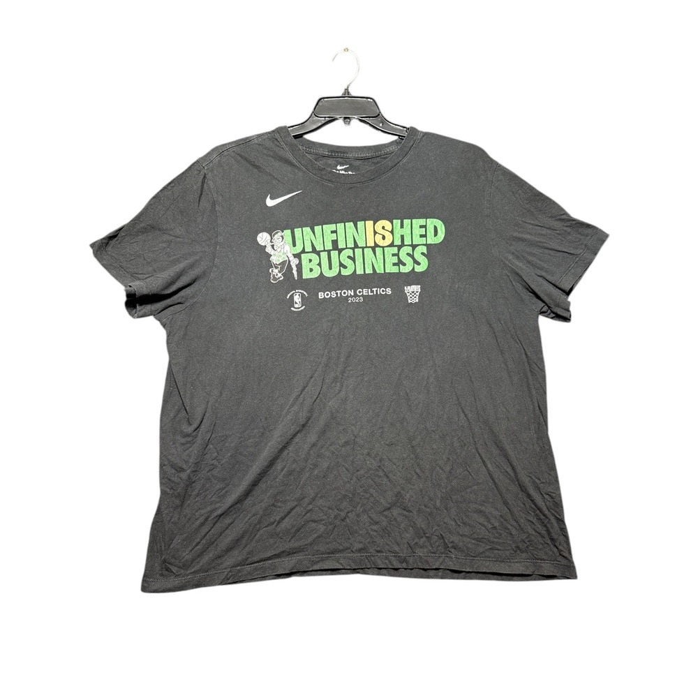 Nike Boston Celtics Unfinished Business Mens XXL Black NBA Playoffs Graphic Tee